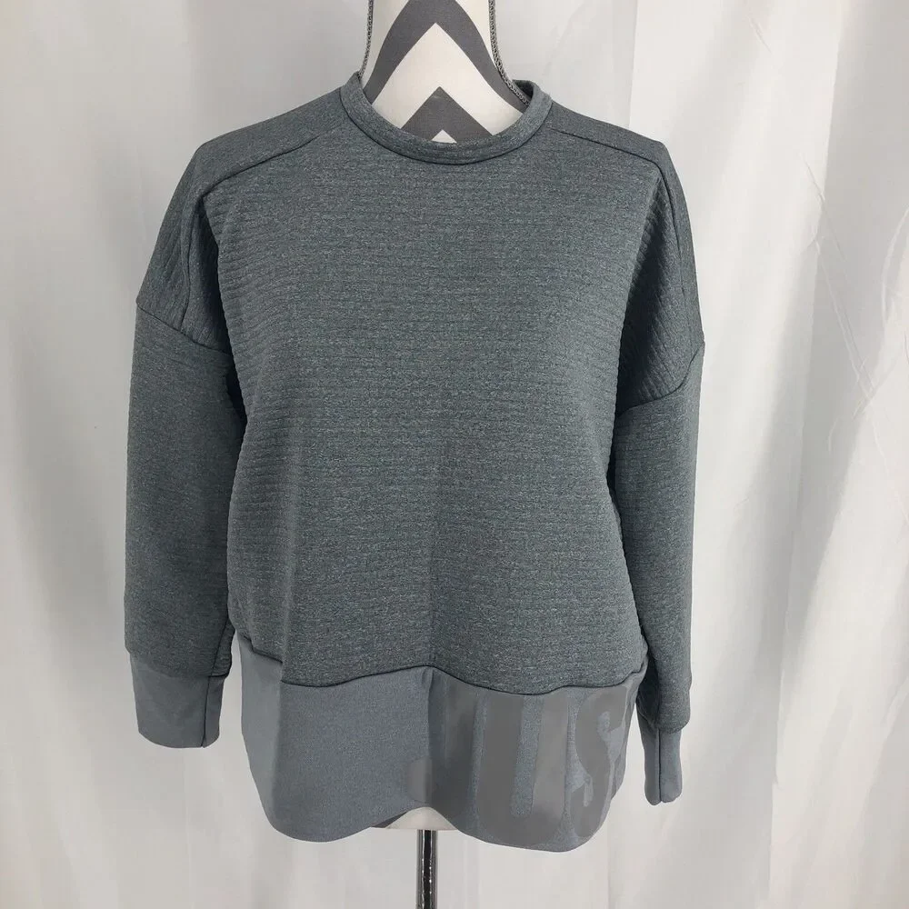 Nike Dry Fit Gray Training Double Knit Crew Neck Oversized Shirt AH8982 Medium